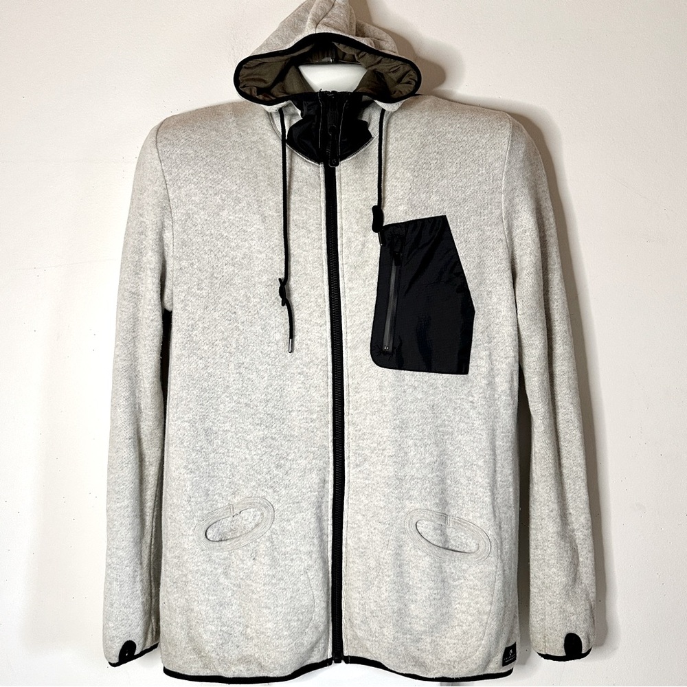 Coldsmoke Avani Zip-Up Heathered Light Gray Cotton Performance Jacket Me… - Picture 3 of 16